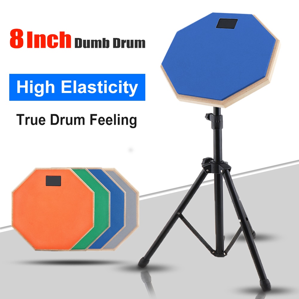 8 Inch Rubber Wooden Dumb Drum Practice Training Drum Pad for Jazz Drums Exercise for Percussion Instruments Parts Accessories
